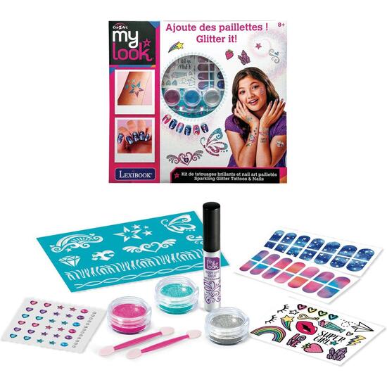 TATUAJES Y UÑAS BRILLANTES CON PURPURINA image 0