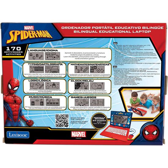 SPIDERMAN PORTÁTIL EDUCATIVO BILINGÜE CON 170 ACTIVIDADES (85 EN CADA IDIOMA) PANTALLA DE 6,7" ES/ES image 8
