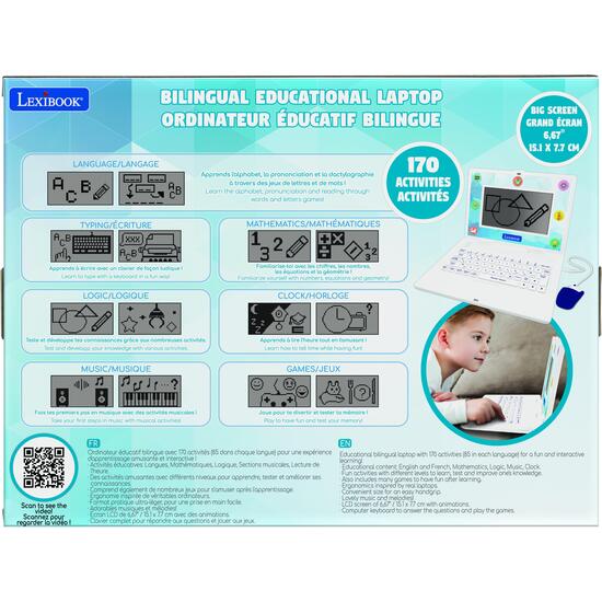 PORTÁTIL EDUCATIVO PARLANTE BILINGÜE CON 170 ACTIVIDADES (85 EN CADA IDIOMA), GRAN PANTALLA DE 6,7" EN INGLÉS Y ESPAÑOL image 7