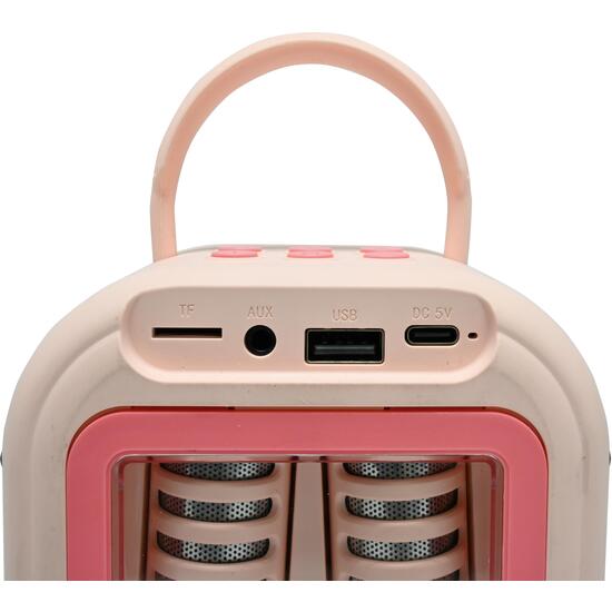 KARAOKE BLUETOOTH ROSA CON 2 MICRÓFONOS INALÁMBRICOS image 2