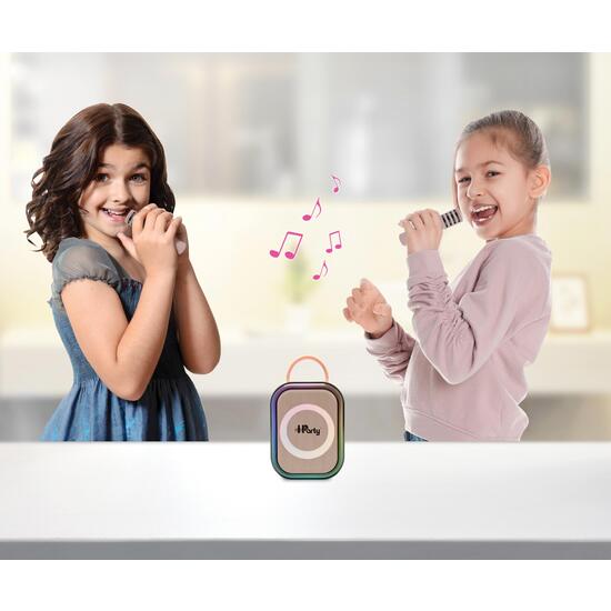 KARAOKE BLUETOOTH ROSA CON 2 MICRÓFONOS INALÁMBRICOS image 4