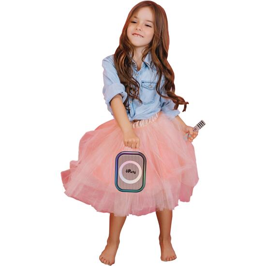 KARAOKE BLUETOOTH ROSA CON 2 MICRÓFONOS INALÁMBRICOS image 5