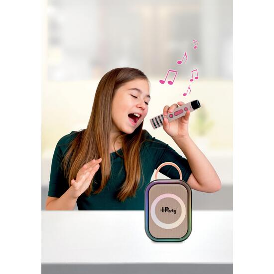 KARAOKE BLUETOOTH ROSA CON 2 MICRÓFONOS INALÁMBRICOS image 7