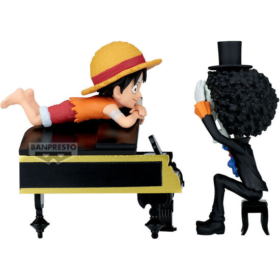 FIGURA LUFFY & BROOK WORD COLLECTABLE STORIES ONE PIECE 8CM image 0