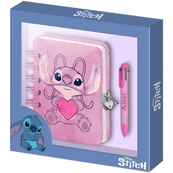 DIARIO PELUCHE + BOLIGRAFO CORAZON ANGEL STITCH DISNEY image 0