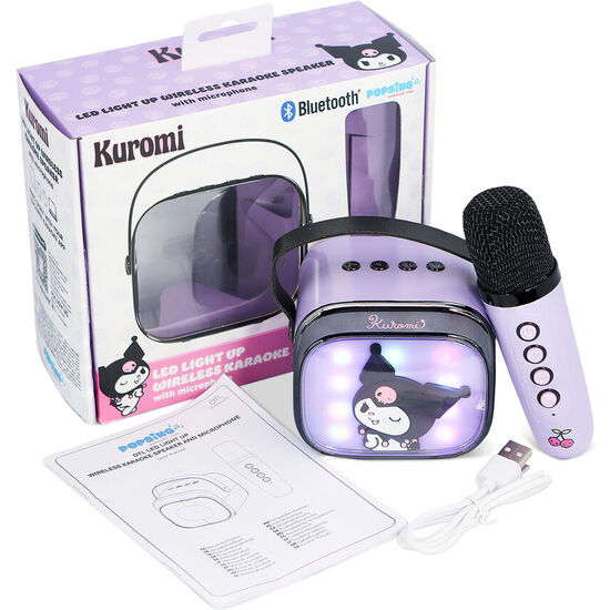 ALTAVOZ Y MICRO KARAOKE LED KUROMI HELLO KITTY image 0