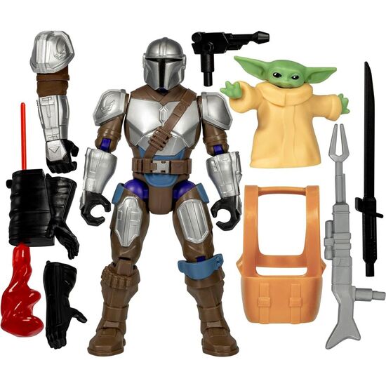 FIGURA THE MANDALORIAN & GROGU DELUXE MIX MASHERS STAR WARS 12CM image 1