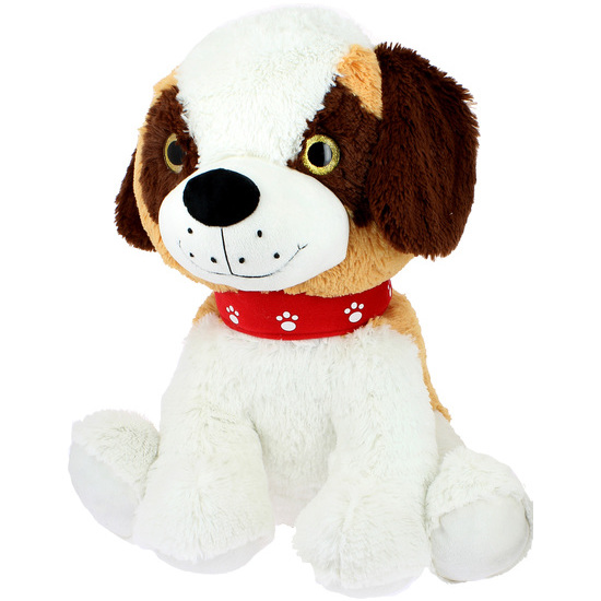 PERRO SAN BERNARDO OJOS DE CRISTAL COLLAR HUELLAS 48 CM image 0