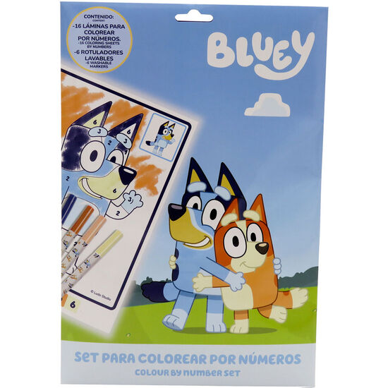 SET COLOREABLE NUMEROS BLUEY image 0
