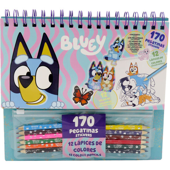 SET COLOREABLE CON PEGATINAS BLUEY image 0