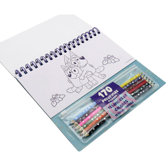 SET COLOREABLE CON PEGATINAS BLUEY image 1