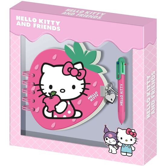 DIARIO + BOLIGRAFO FRESA HELLO KITTY AND FRIENDS image 0