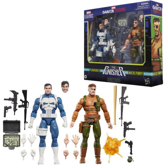 BLISTER 2 FIGURAS PUNISHER & NICK FURY THE PUNISHER GAMERVERSE MARVEL LEGENDS SERIES 15CM image 1