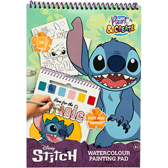 LIBRO DIBUJO + ACUARELAS Y PINCEL STITCH DISNEY image 0