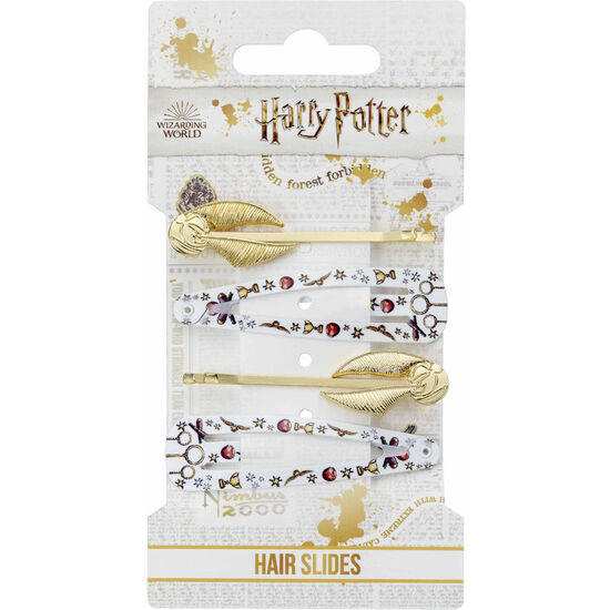 BLISTER 4 HORQUILLAS DE PELO SNITCH DORADA HARRY POTTER image 0