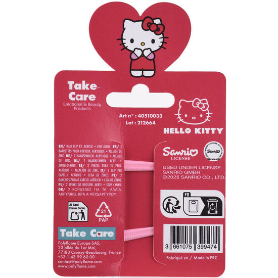 BLISTER 2 PINZAS PELO HELLO KITTY image 1
