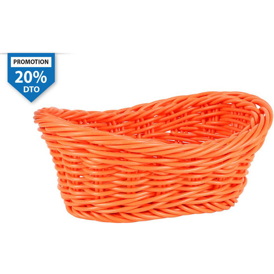 PP OVAL ORANGE BASKET 24X14,5X8,5 CM image 0