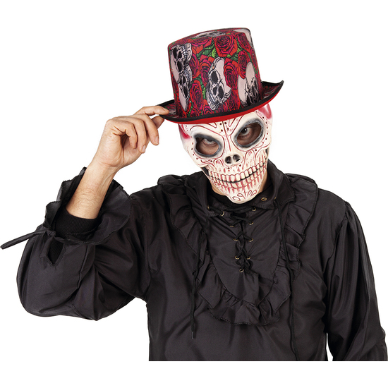 SOMBRERO COPA SKULLS & ROSES CON LUZ image 1