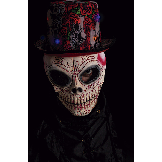 SOMBRERO COPA SKULLS & ROSES CON LUZ image 2