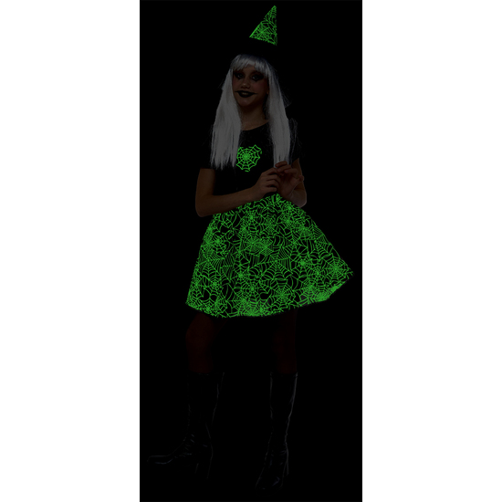 DISFRAZ BRUJA SPIDERWEB GLOW IN DARK INF image 1