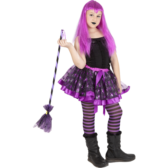 ESCOBA BRUJA TELARAÑA LILA image 1