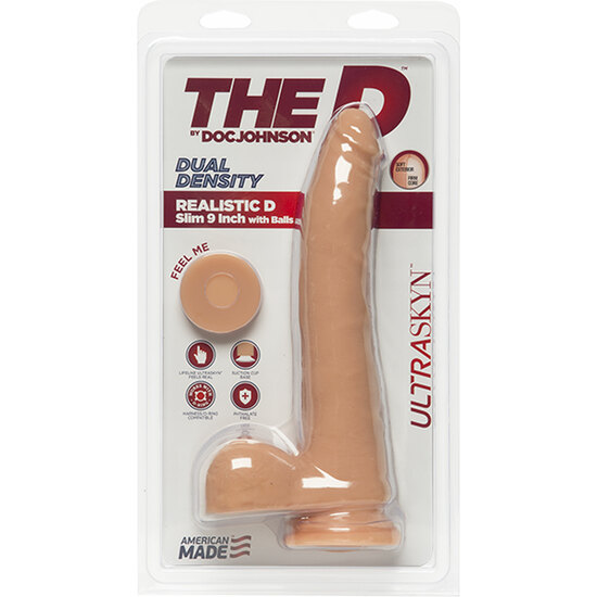 THE D - REALISTIC D - SLIM 9 INCH WITH BALLS - ULTRASKYN - FLESH image 1