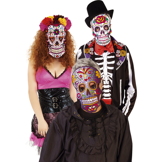 MÁSCARA SUGAR SKULL PIEL (3 SURT) image 0