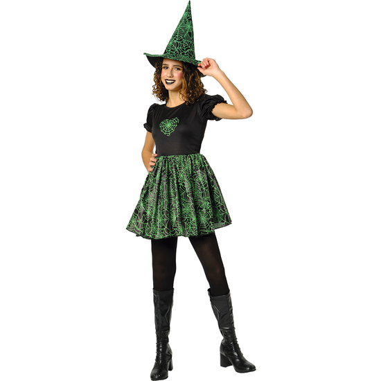 DISFRAZ BRUJA SPIDERWEB NEON VERDE INF image 0