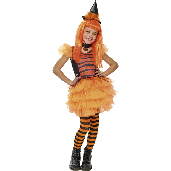 DISFRAZ BRUJA GLAMUROSA NARANJA INF image 0