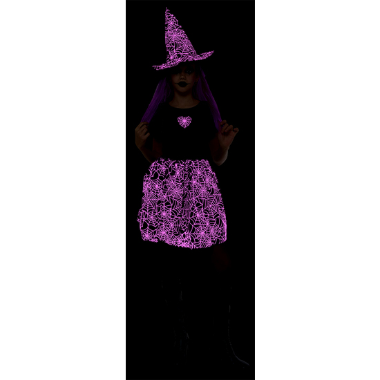 DISFRAZ BRUJA SPIDERWEB NEON ROSA INF image 1