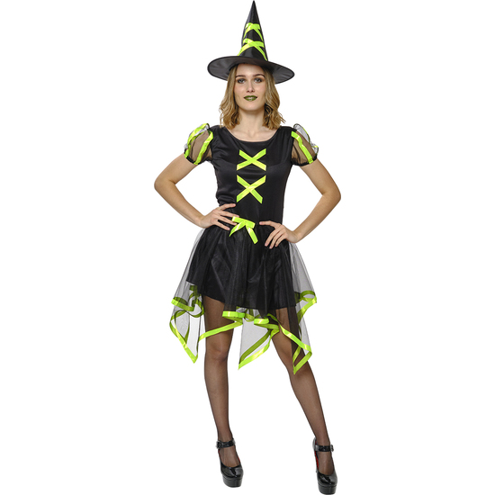 DISFRAZ BRUJA CUCA NEON VERDE AD image 0
