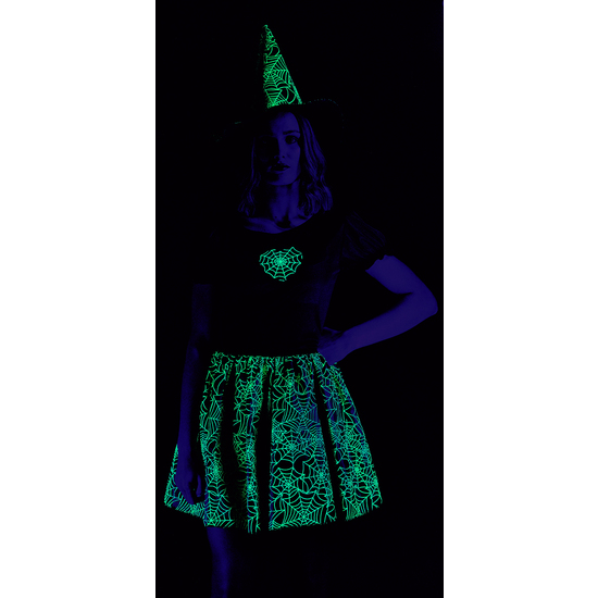 DISFRAZ BRUJA SPIDERWEB NEON VERDE AD image 1