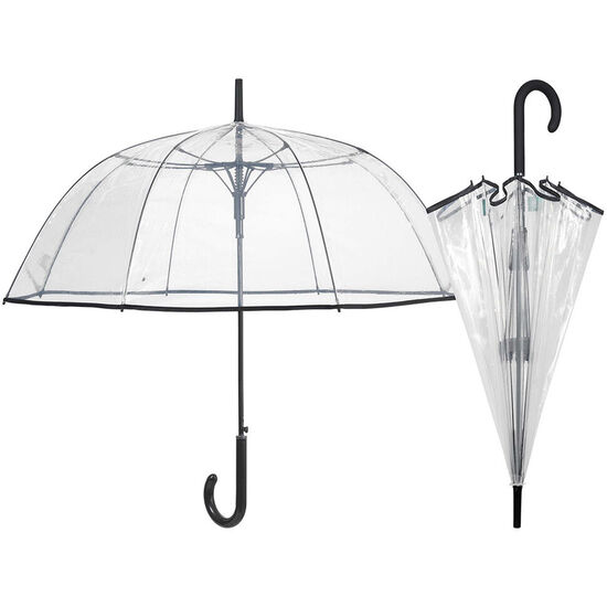PARAGUAS AUTOMATICO TRANSPARENTE BORDE NEGRO 61CM SURTIDO image 0