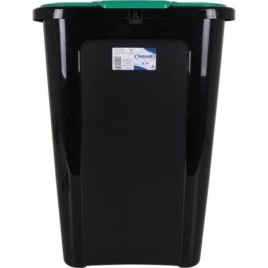 CUBO BASURA COVERLINE 44L NEGRO/TAPA VERDE image 1