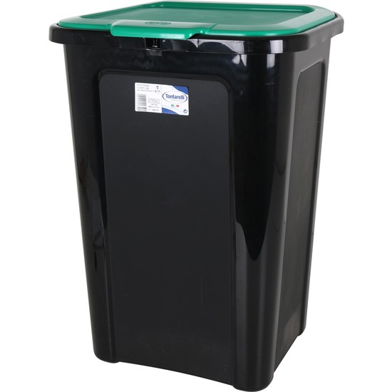 CUBO BASURA COVERLINE 44L NEGRO/TAPA VERDE image 4