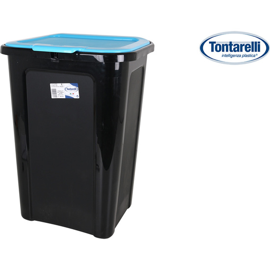 CUBO BASURA COVERLINE 44L NEGRO/TAPA AZUL image 0