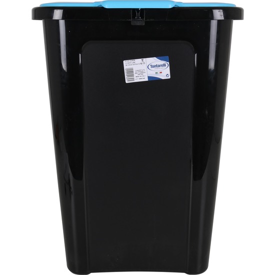 CUBO BASURA COVERLINE 44L NEGRO/TAPA AZUL image 1