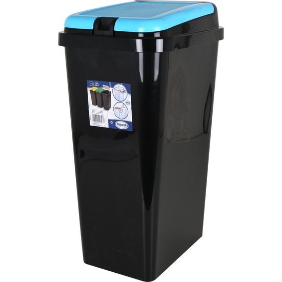 CUBO BASURA RECTANGULAR BIDO 45L NEGRO/AZUL image 4