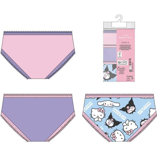 PACK BRAGUITAS SINGLE JERSEY 3 PIEZAS HELLO KITTY image 1