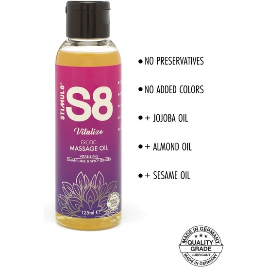 S8 MASSAGE OIL OMANI LIME & SPICY GINGER 125ML image 1