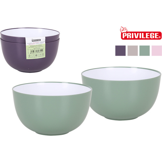 SET-2 BOL PLAST. BI-COLOR 12.5CM LUX PRIVILEGE image 0