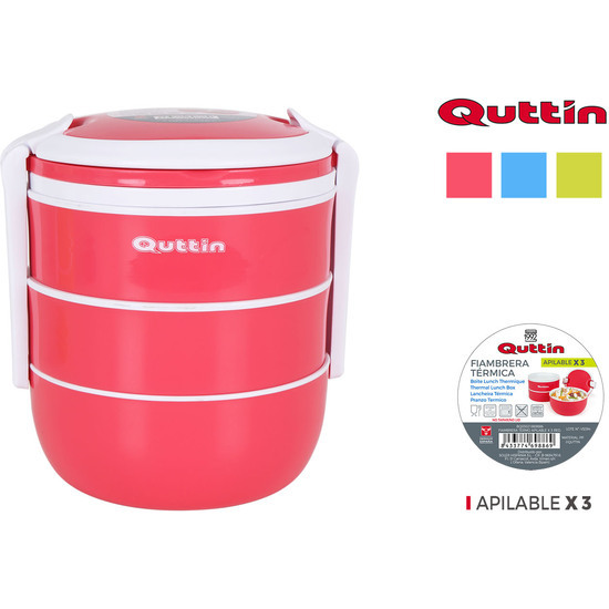 3 STEP THERMAL LUNCH BOX ROUND QUTTIN image 0
