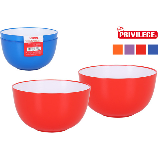 SET-2 BOL PLAST. BI-COLOR 12.5CM PRIVILEGE image 0