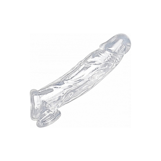 REALISTIC CLEAR PENIS ENHANCER AND BALL STRETCHER - TRANSPARENT image 0