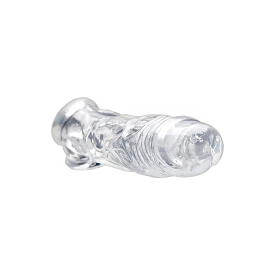REALISTIC CLEAR PENIS ENHANCER AND BALL STRETCHER - TRANSPARENT image 2