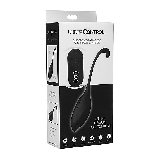 SILICONE VIBRATING EGG WITH REMOTE CONTROL - BLACK image 1