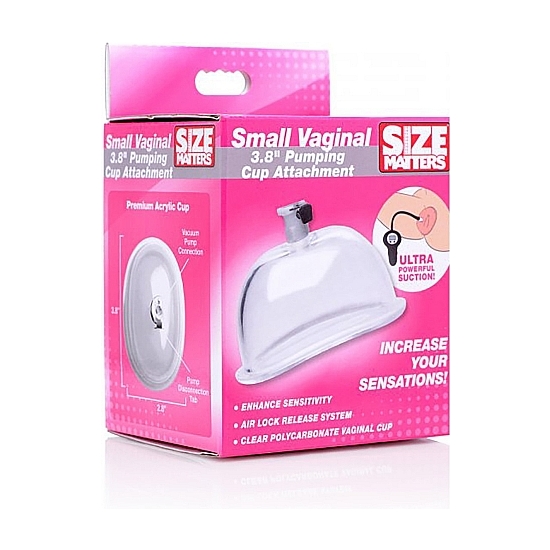 SMALL VAGINAL 3.8 INCH PUMPING CUP ATTACHMENT - TRANSPARENT image 1