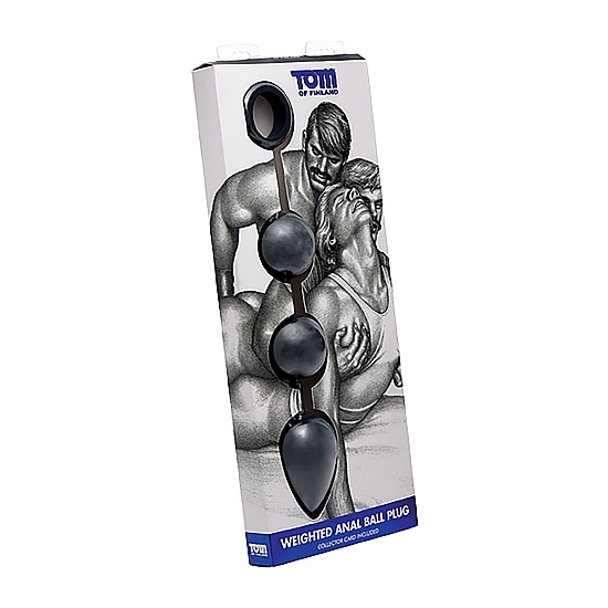 TOM OF FINLAND WEIGHTED ANAL BALL BEADS - BLACK image 1