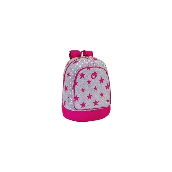 MOCHILA BENETTON GRIS FUCSIA image 0