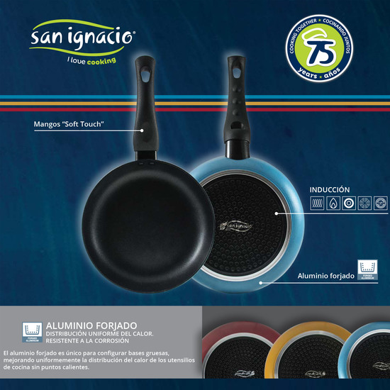 SET 3P PIEZAS SARTEN ALUMINIO FORJADO INDUCCIÓN MONZA image 3